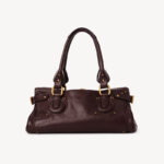 Women's Vegan Leather Studs Boston Handbag with Large Lock