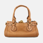 Women's Vegan Leather Studs Boston Handbag with Large Lock