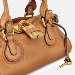 Women's Vegan Leather Studs Boston Handbag with Large Lock