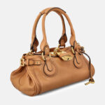 Women's Vegan Leather Studs Boston Handbag with Large Lock