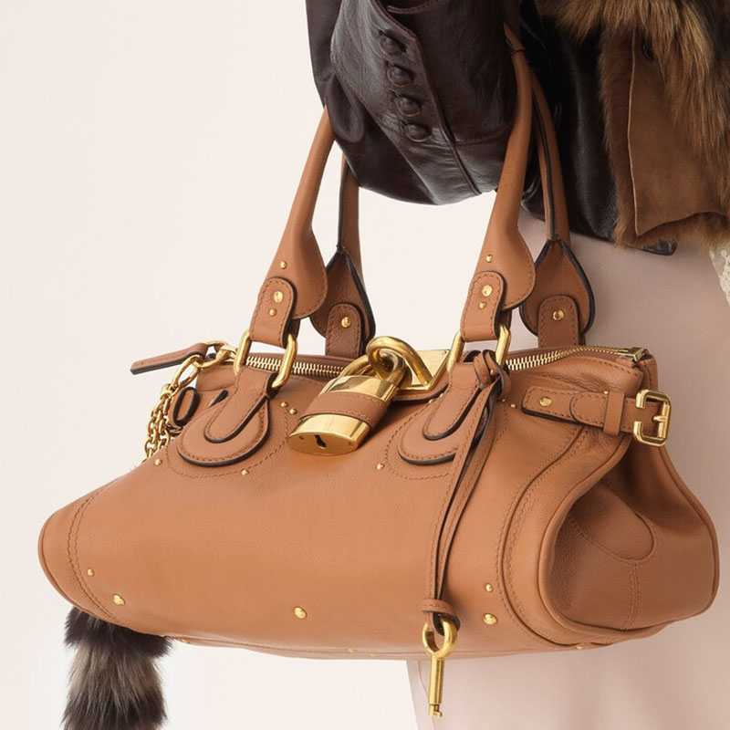 Women's Vegan Leather Studs Boston Handbag with Large Lock