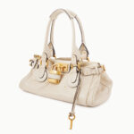 Women's Vegan Leather Studs Boston Handbag with Large Lock