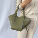Women's Vegan Leather Zip-Detail Shoulder Tote Bag with Crossbody Strap