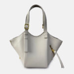 Women's Vegan Leather Zip-Detail Shoulder Tote Bag with Crossbody Strap