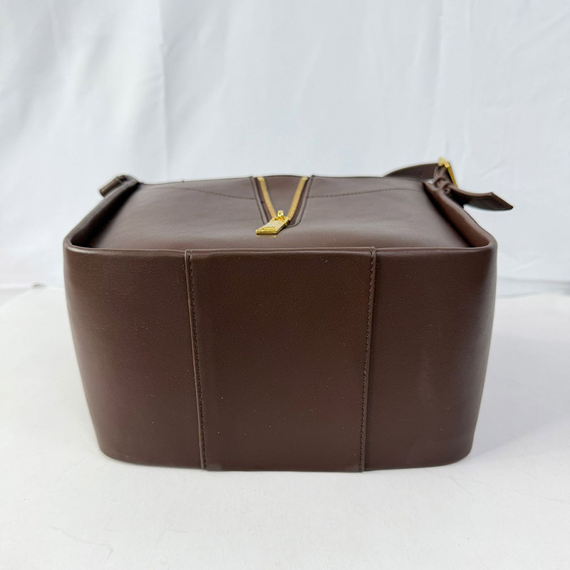 Women's Vegan Leather Zip-Detail Shoulder Tote Bag with Crossbody Strap