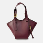 Women's Vegan Leather Zip-Detail Shoulder Tote Bag with Crossbody Strap