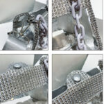 Women's Rhinestone Stadium Approved Clear Chain Crossbody Bag