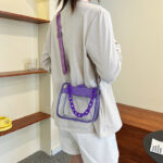 Women's Rhinestone Stadium Approved Clear Chain Crossbody Bag