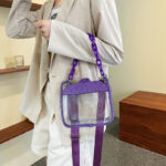 Women's Rhinestone Stadium Approved Clear Chain Crossbody Bag