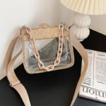 Women's Rhinestone Stadium Approved Clear Chain Crossbody Bag