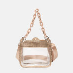 Women's Rhinestone Stadium Approved Clear Chain Crossbody Bag