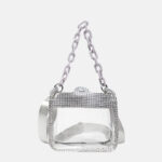 Women's Rhinestone Stadium Approved Clear Chain Crossbody Bag