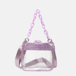Women's Rhinestone Stadium Approved Clear Chain Crossbody Bag