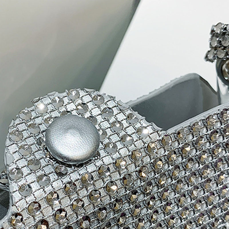 Women's Rhinestone Stadium Approved Clear Chain Crossbody Bag