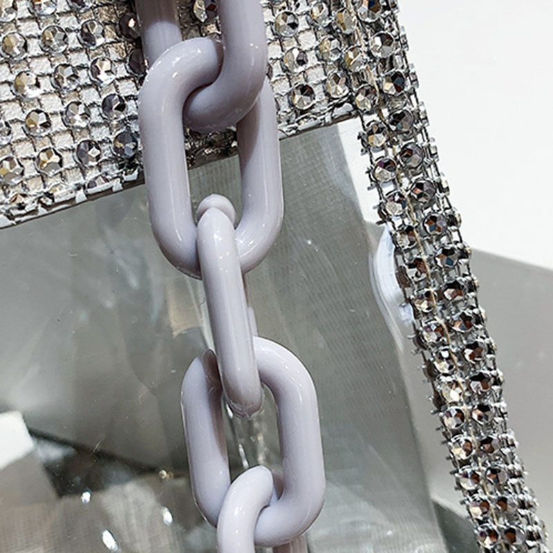 Women's Rhinestone Stadium Approved Clear Chain Crossbody Bag