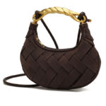 Petit sac à main en métal PU tissé avec sangle pour le corps de la femme