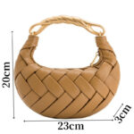 Petit sac à main en métal PU tissé avec sangle pour le corps de la femme