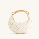 Petit sac à main en métal PU tissé avec sangle pour le corps de la femme