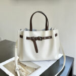 Women's Split Leather Buckle Shoulder Crossbody Tote Bag