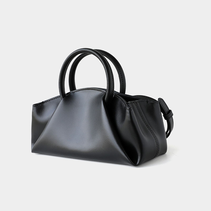 Sac à main supérieur plissé en cuir nuage fendu pour femmes