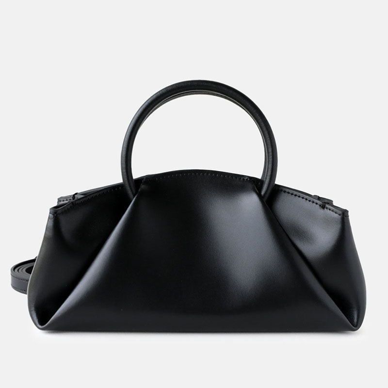 Sac à main supérieur plissé en cuir nuage fendu pour femmes
