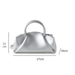 Sac à main supérieur plissé en cuir nuage fendu pour femmes