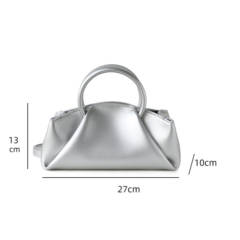Sac à main supérieur plissé en cuir nuage fendu pour femmes