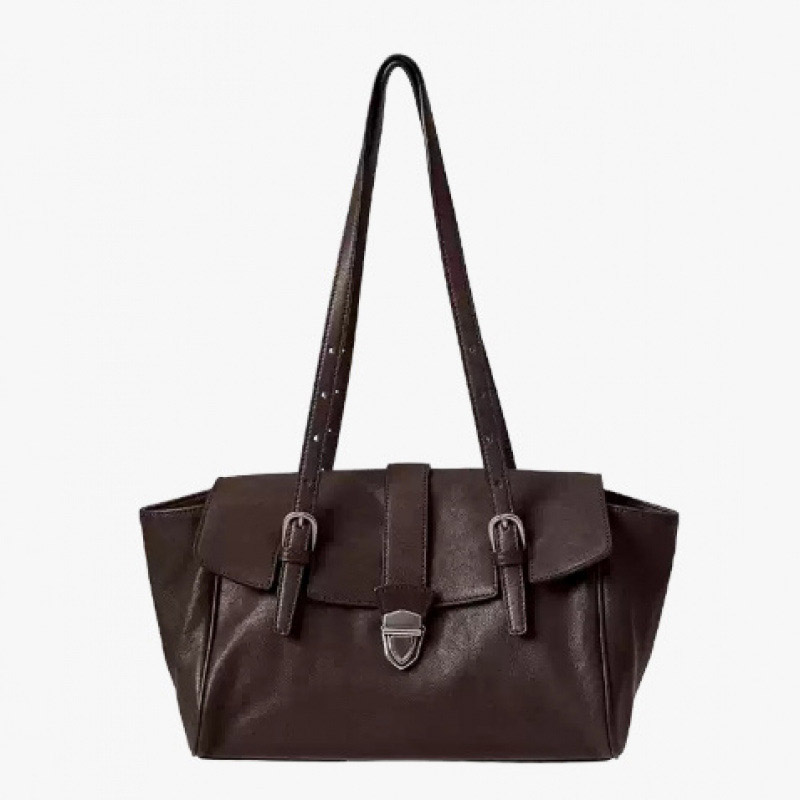 Sac à bandoulière à rabat en cuir fendu pour femmes