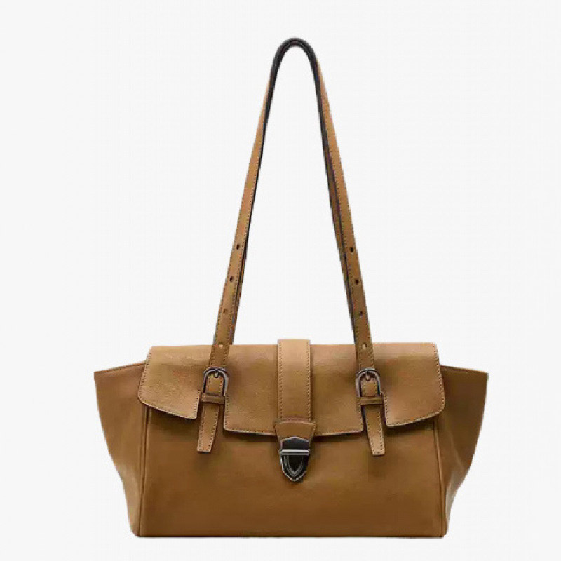 Sac à bandoulière à rabat en cuir fendu pour femmes