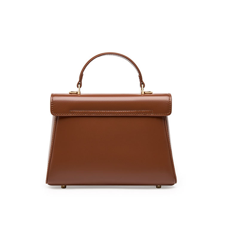 Sac à main en cuir fendu avec fermeture en mors de cheval et bandoulière pour femmes