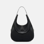 Women's Split Leather Zipper Closure Shoulder Hobo Bag