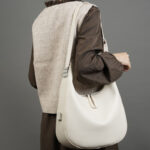 Women's Split Leather Zipper Closure Shoulder Hobo Bag