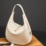 Women's Split Leather Zipper Closure Shoulder Hobo Bag