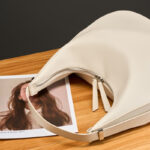 Women's Split Leather Zipper Closure Shoulder Hobo Bag