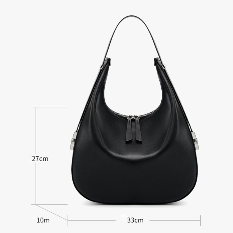 Women's Split Leather Zipper Closure Shoulder Hobo Bag