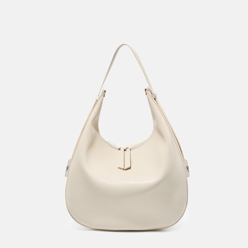 Women's Split Leather Zipper Closure Shoulder Hobo Bag