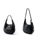 Women's Split Leather Zipper Closure Shoulder Hobo Bag