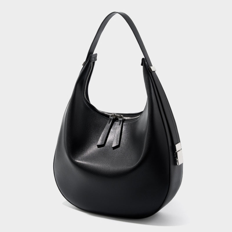 Women's Split Leather Zipper Closure Shoulder Hobo Bag