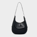 Women's Split Leather Zipper Closure Shoulder Hobo Bag