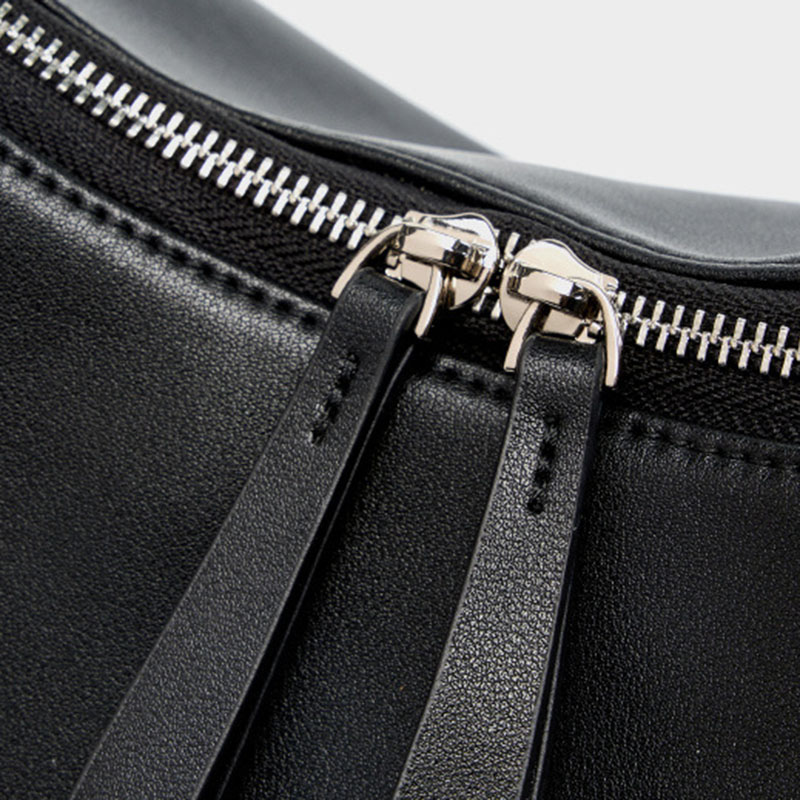 Women's Split Leather Zipper Closure Shoulder Hobo Bag