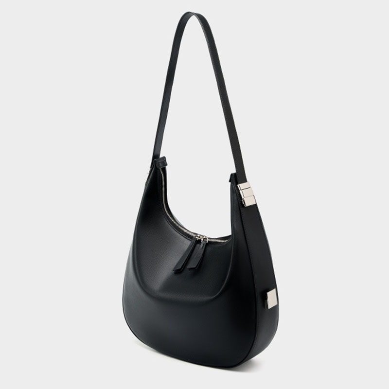 Women's Split Leather Zipper Closure Shoulder Hobo Bag