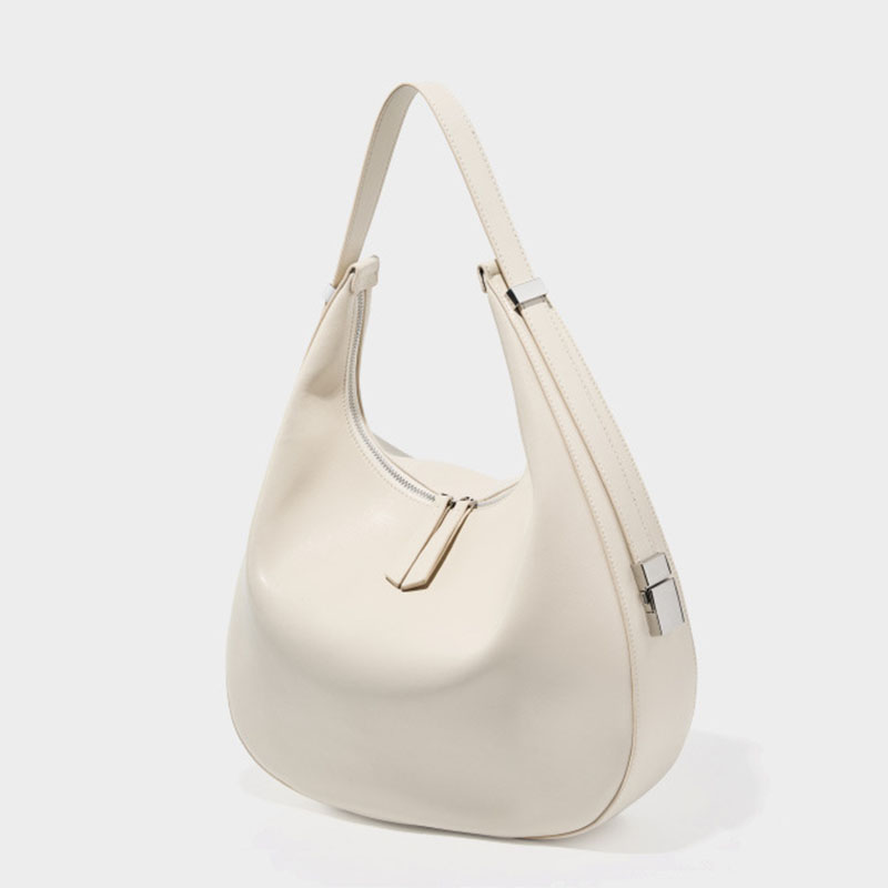 Women's Split Leather Zipper Closure Shoulder Hobo Bag