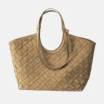 Women's Synthetic Leather Diamond Woven houlder Tote Bag with Magnetic Closure