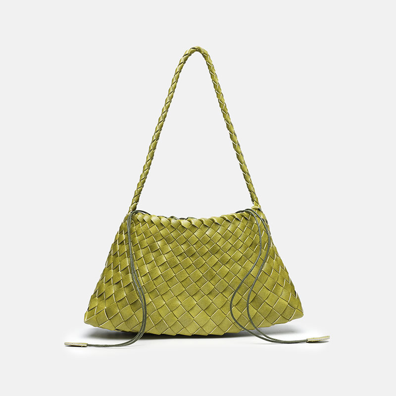 Sac à bandoulière en cuir PU tissé avec pochette intérieure à cordon de serrage