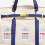 Women's Canvas Embroidered Window Top Handle Tote Bag