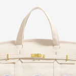 Women's Canvas Embroidered Window Top Handle Tote Bag