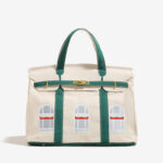 Women's Canvas Embroidered Window Top Handle Tote Bag