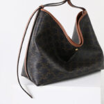 Women's Black Split Leather Printed Crossbody Shoulder Hobo Bag with Small Zipper Pouch