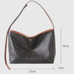 Women's Black Split Leather Printed Crossbody Shoulder Hobo Bag with Small Zipper Pouch