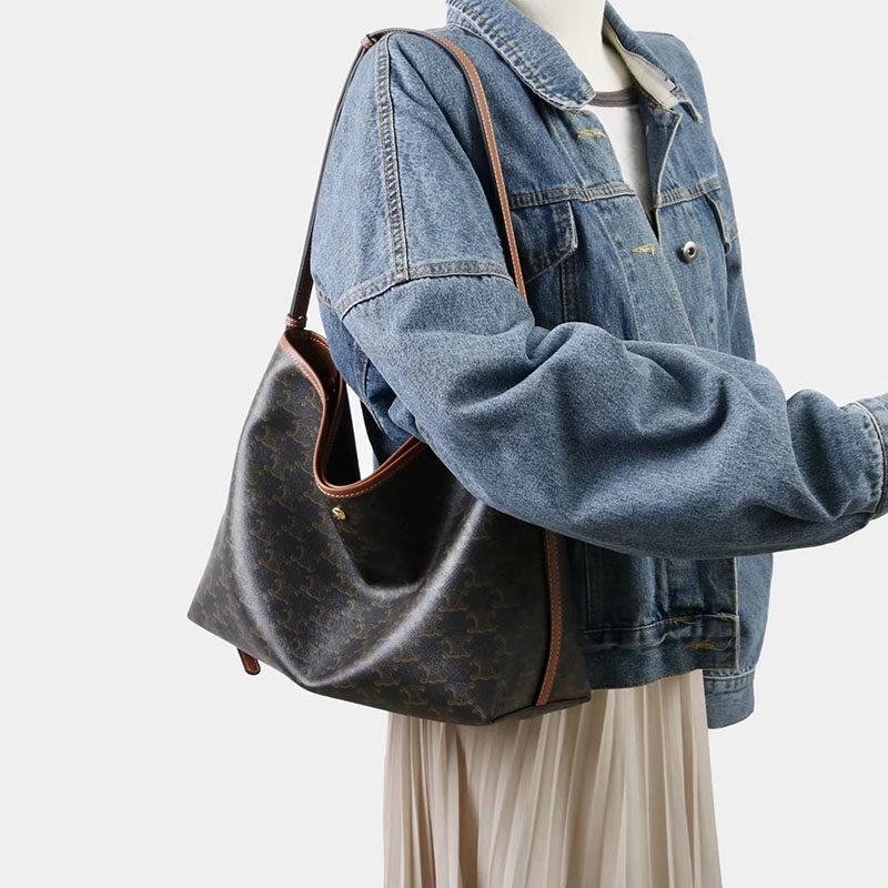 Women's Black Split Leather Printed Crossbody Shoulder Hobo Bag with Small Zipper Pouch